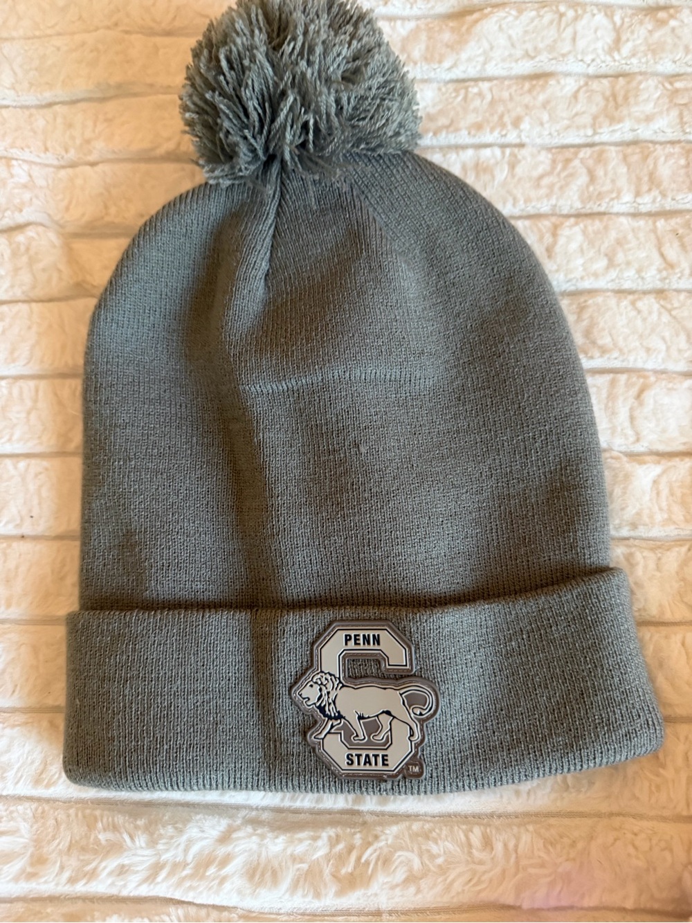 Nike PennState (State College) Pom Beanie - Gray